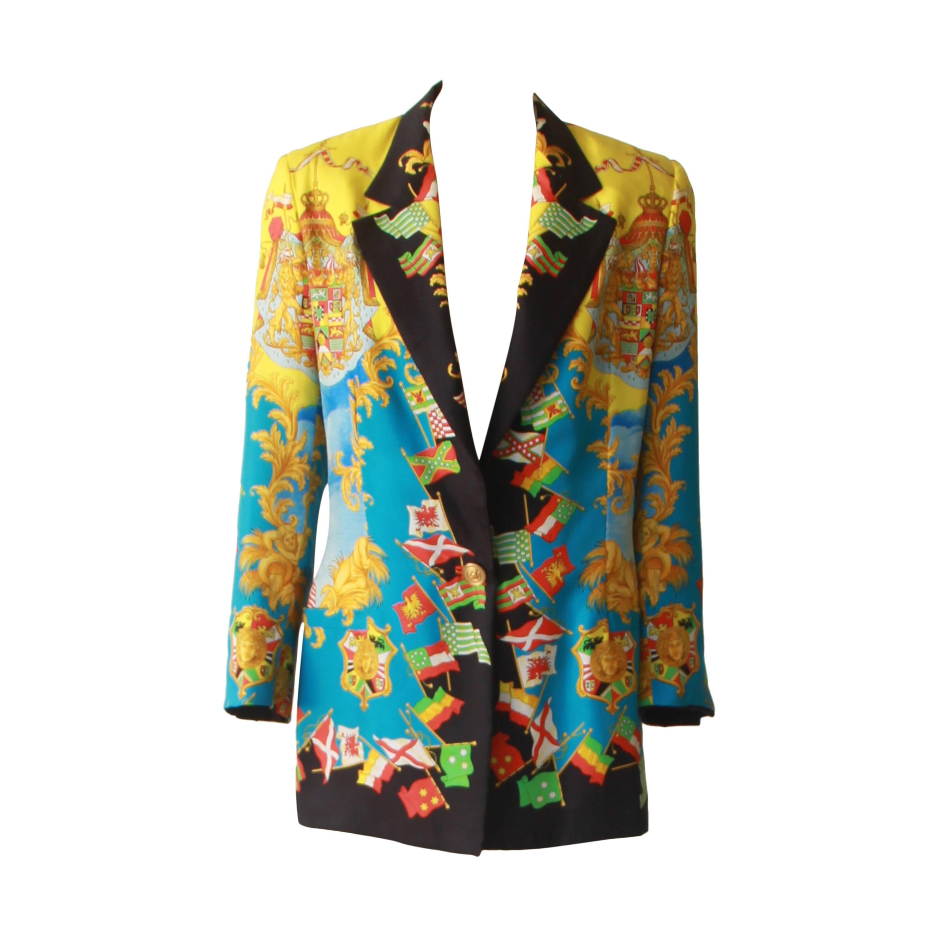 Gianni Versace Silk Printed Jacket Spring 1993 For Sale