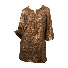 Andrew GN Bronze Sequin Tunic Dress