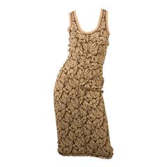 Marc Jacobs Gold and Brown Floral Brocade Dress