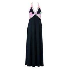 Leonard Paris Silk Jersey Halter Dress