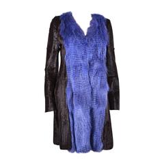 New Versace Fox Alpaca Kidskin Coat 2