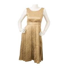 Burberry Brocade Gold Dress 