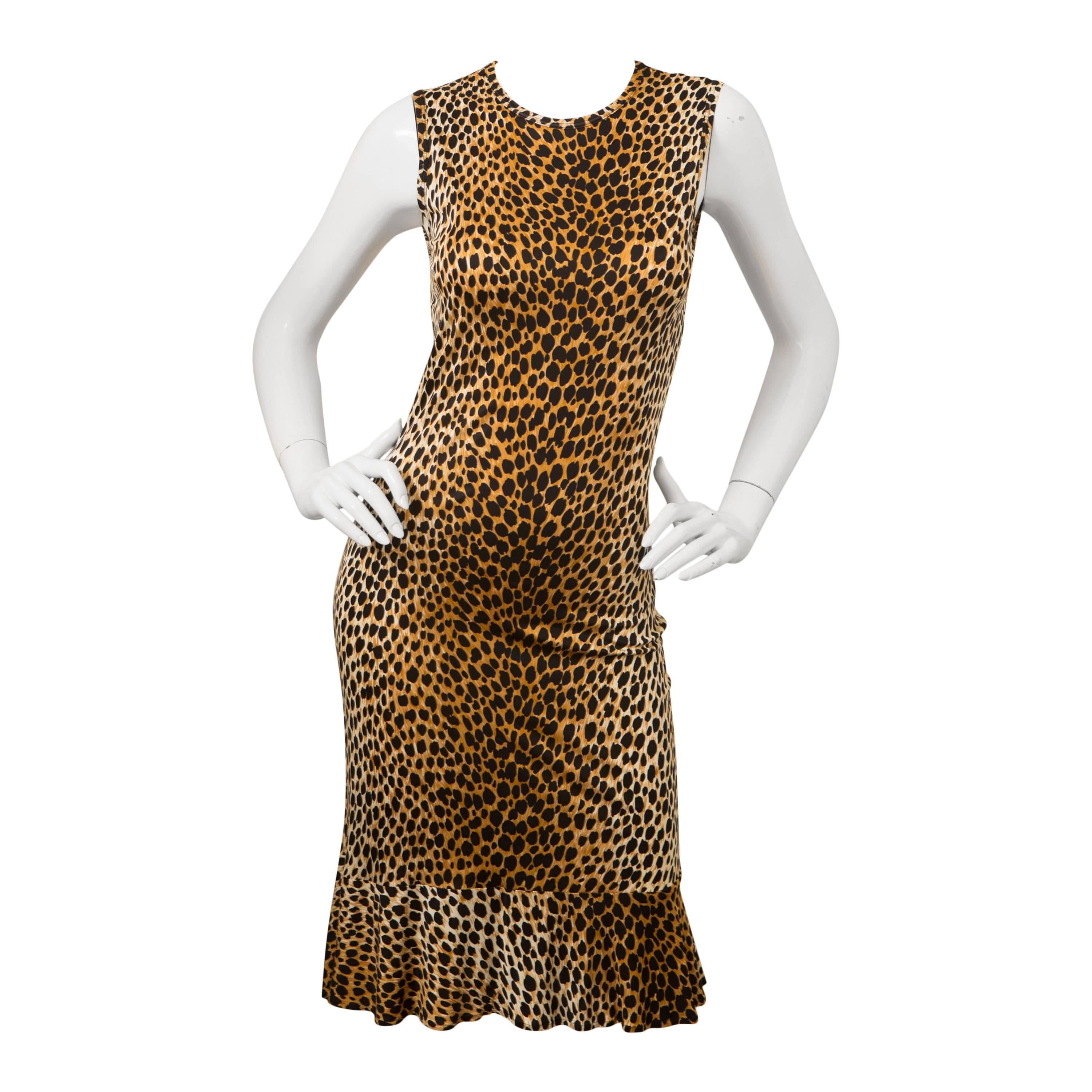 Dolce & Gabbana Silk Leopard Print Shift Dress