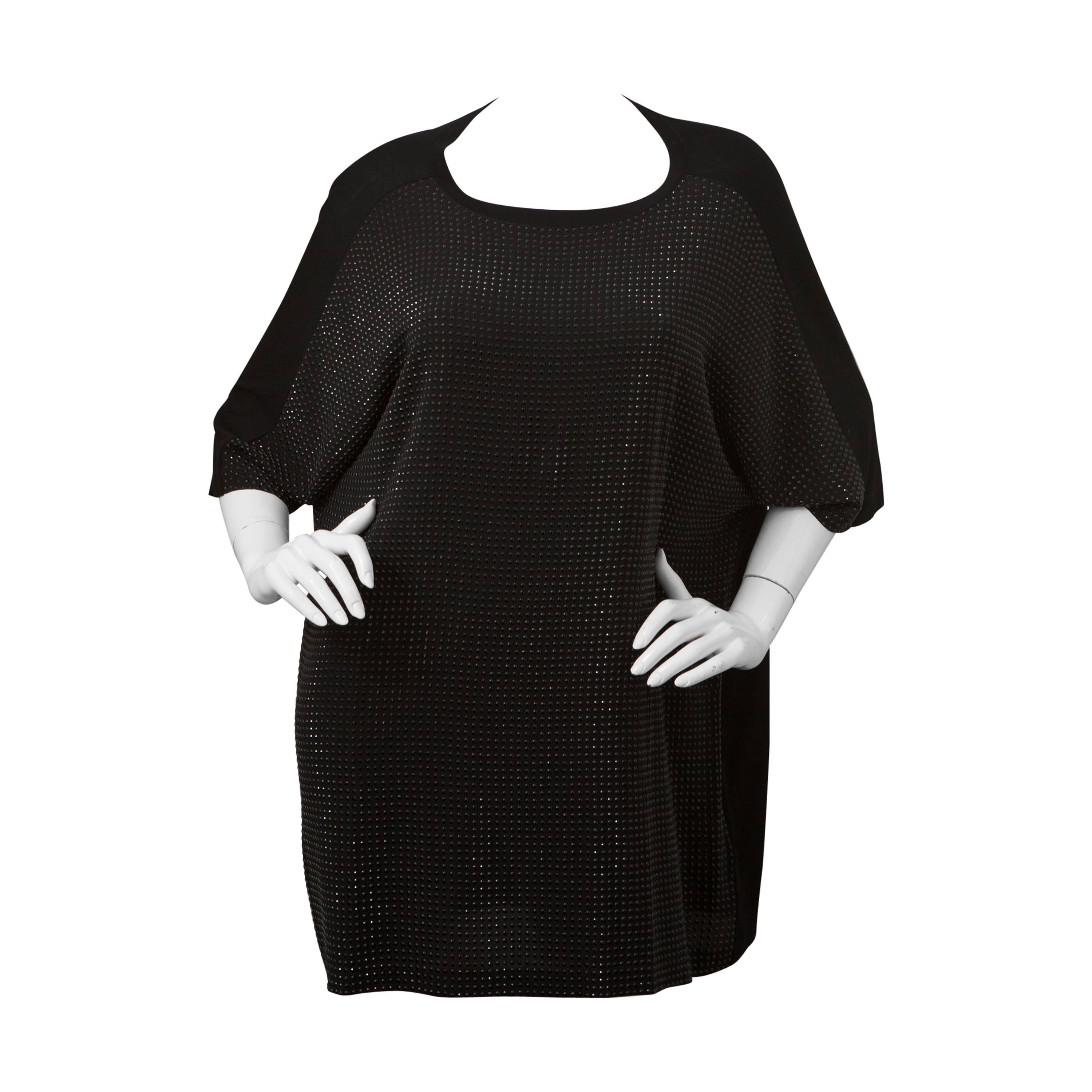 Gucci Black Tunic Top with Crystal Front Detail