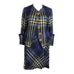 90s Vivienne Westwood Navy Wool Tartan Suit