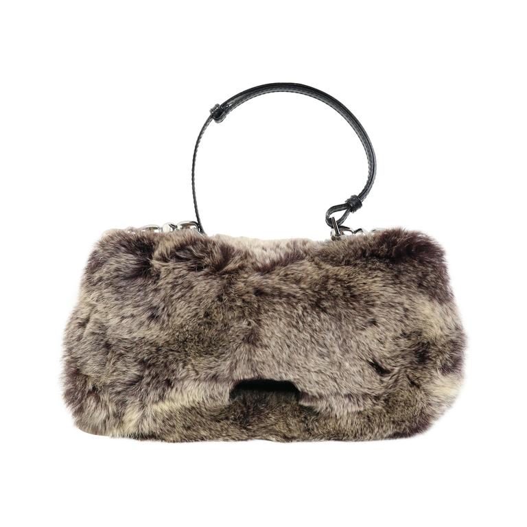 Christian Dior Rabbit Fur Saddle Hobo Bag (Limited Edition) For Sale at