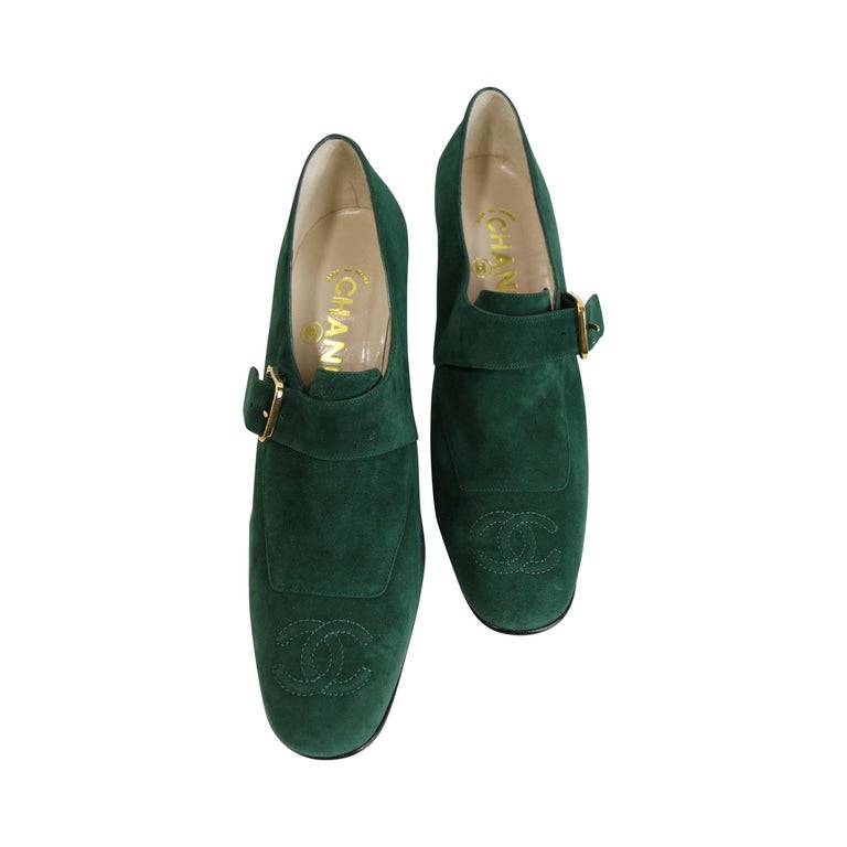 green chanel shoes