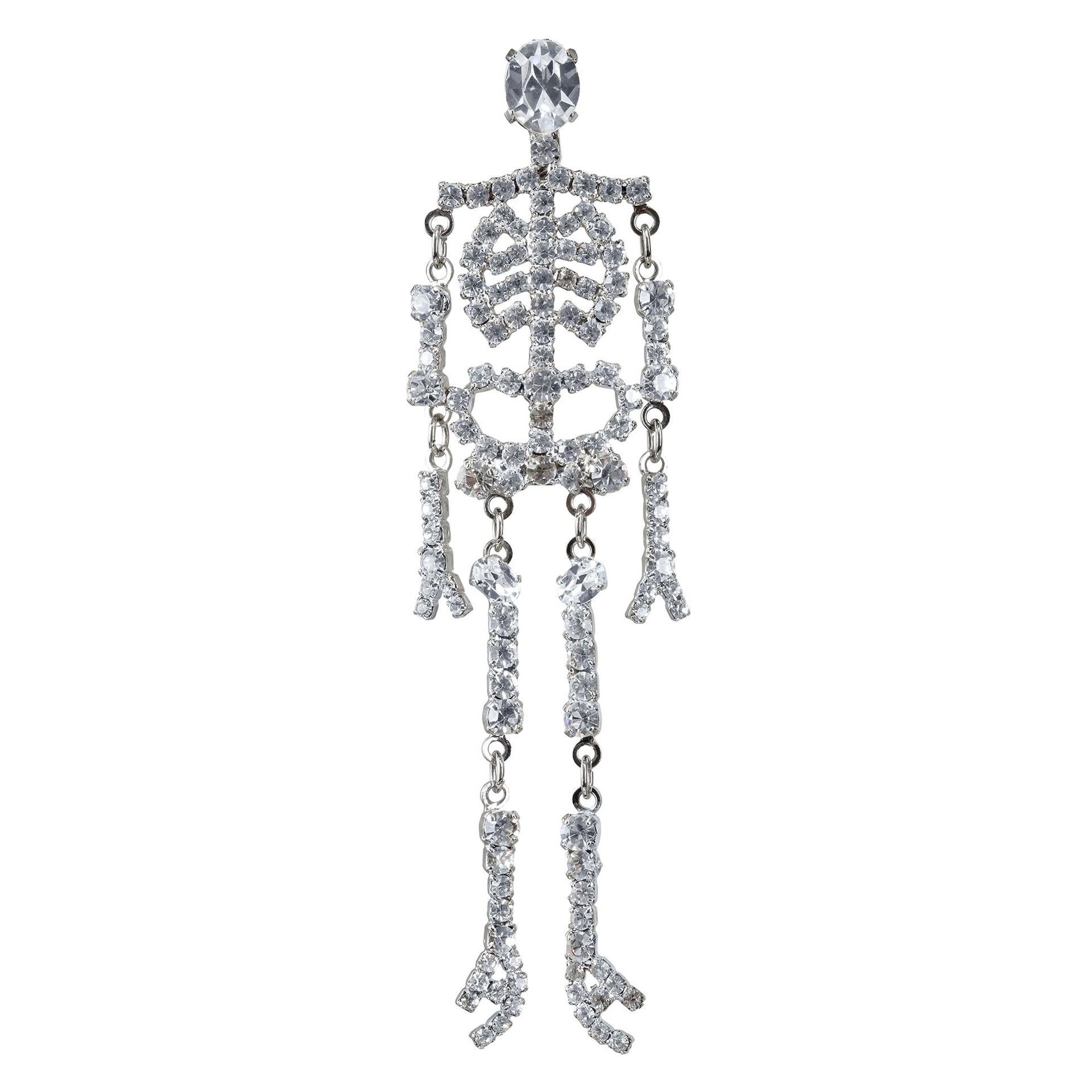1980s Large Butler and Wilson Diamante Skeleton Brooch For Sale at 1stDibs