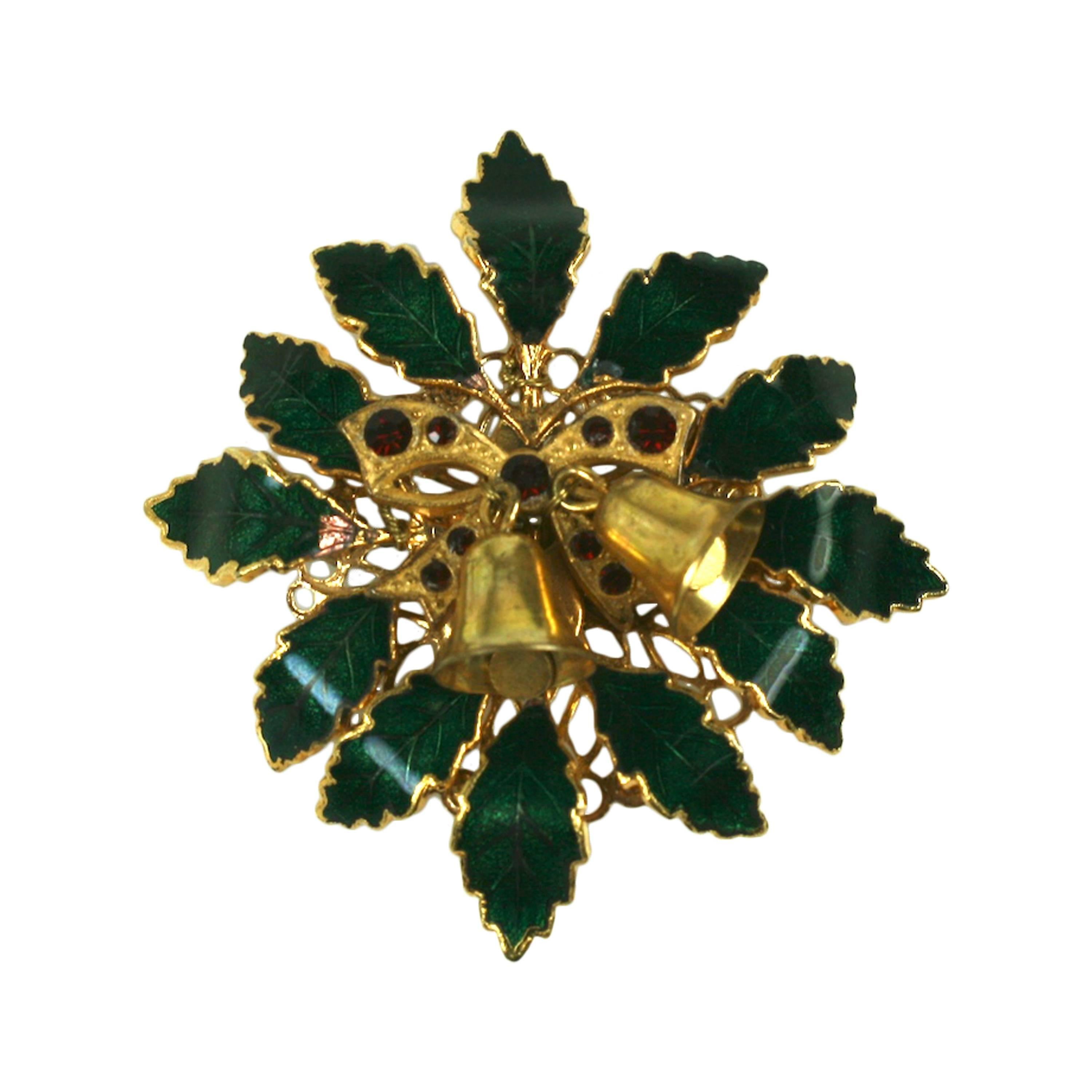 Miriam Haskell Holiday Holly Brooch