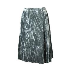 Yves Saint Laurent Crushed Panne Velvet Mini Kilt 12