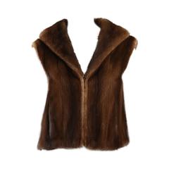 Vintage Excellent Neiman Marcus Cropped Mink Fur Gilet / Vest