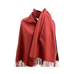 Hermes Rouge H Double Faced Cashmere Stole Scarf Shawl Unisex Gorgeous Gift