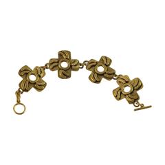 1960s Gilt Metal Link Bracelet by French Jeweler Henry Perichon aka Henry 10