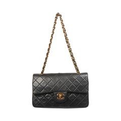 CHANEL Black Classic Double Flap Lambskin Medium Purse Date Code 1996-1997 