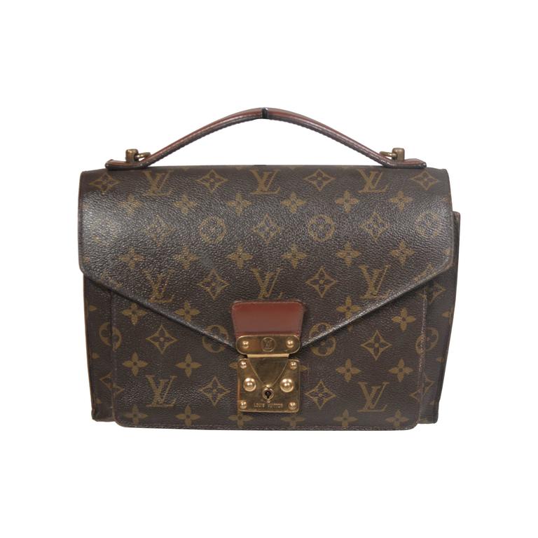 LOUIS VUITTON MONCEAU Top Handle Purse with Optional Cross Body Strap ...