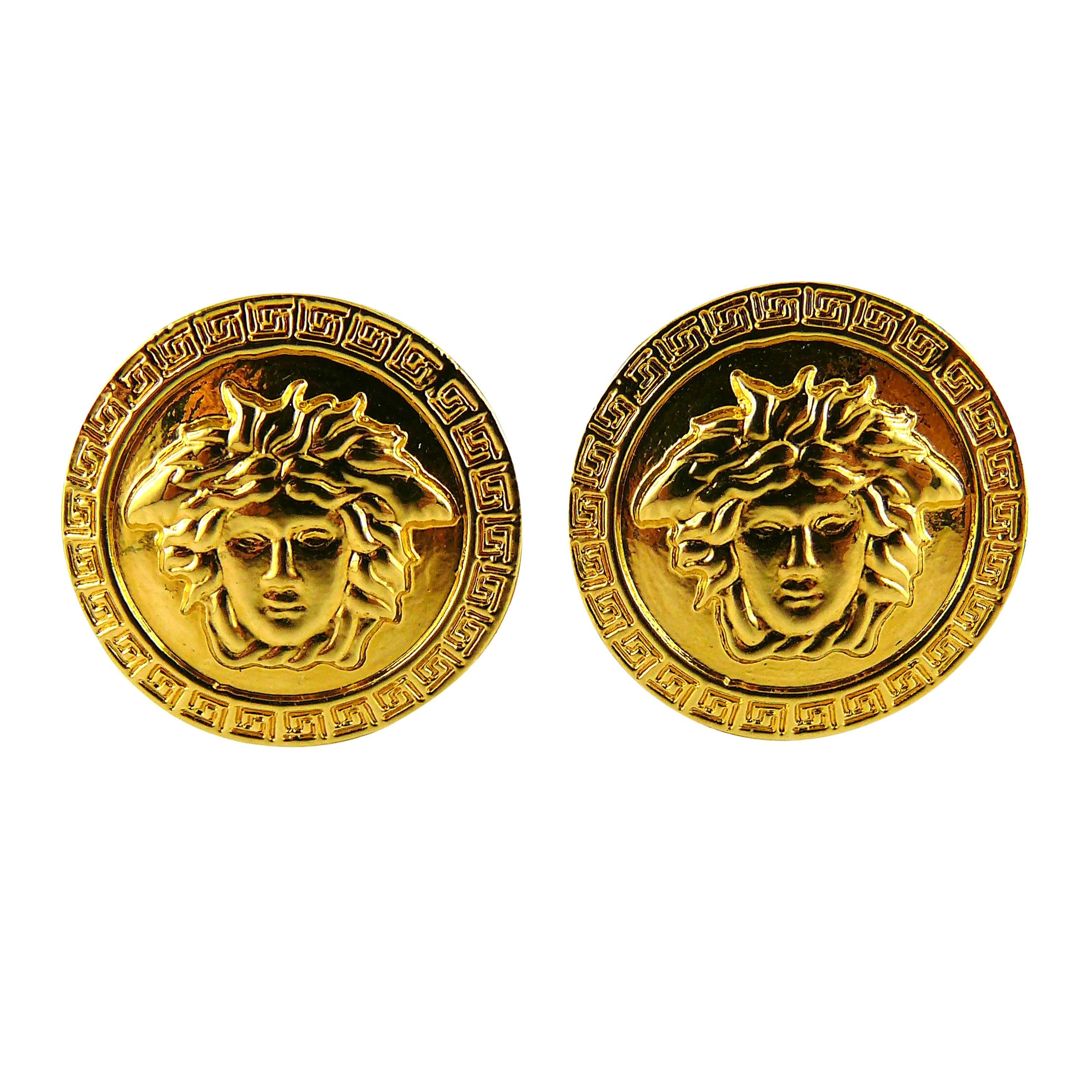 Gianni Versace Vintage Unworn Medusa Clip-On Earrings