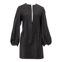 Yves Saint Laurent Neues F/W 2007 Runway Wolle Kaschmir Mantel Kleid Sz Französisch 36