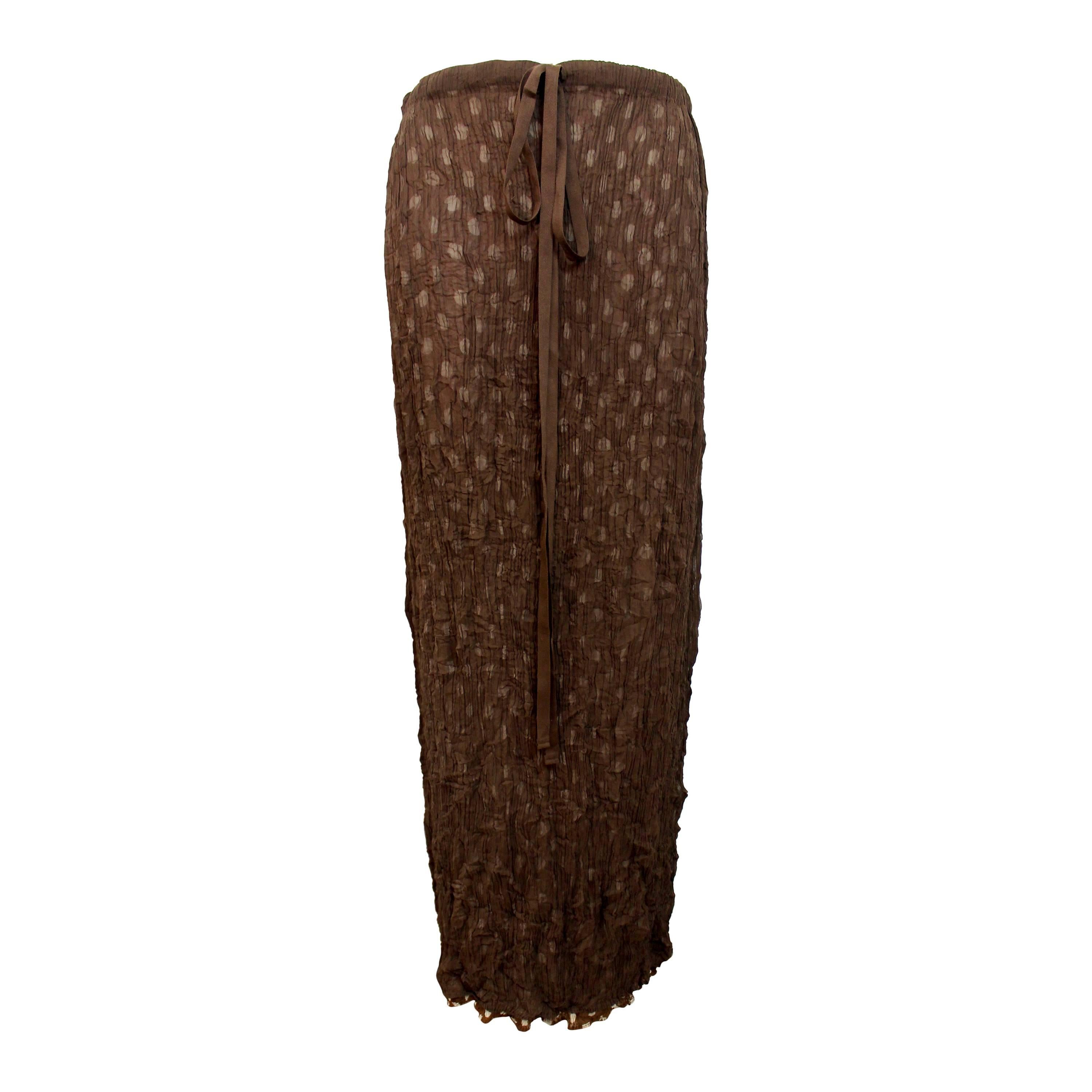 1980's Issey Miyake Double-Layer Brown Polka-Dot Skirt