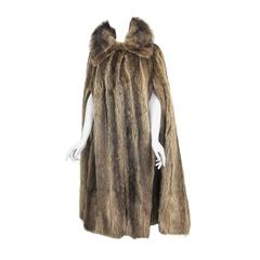 Vintage Stunning Raccoon Fur Wide collared Cape 