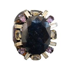 Iradj Moini Amethyst, Sapphire and Quartz Adjustable Ring