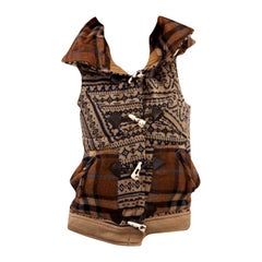 New Da-Nang Knit Wool Vest With Detachable Hood Sz Small