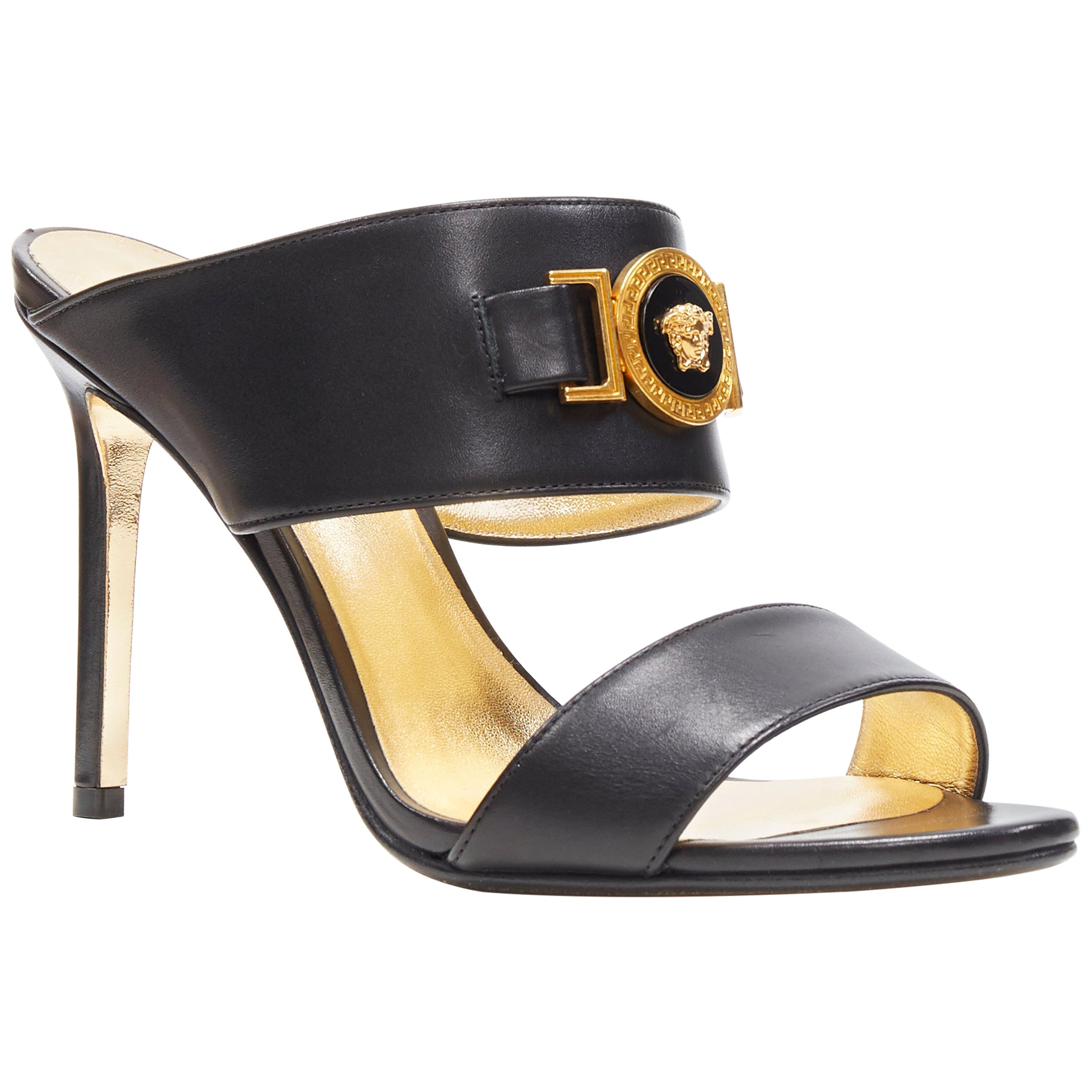 versace gold medusa pumps