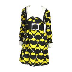 1960s Graphic Empire waist Mini Dress Mam'selle Betty Carol 5