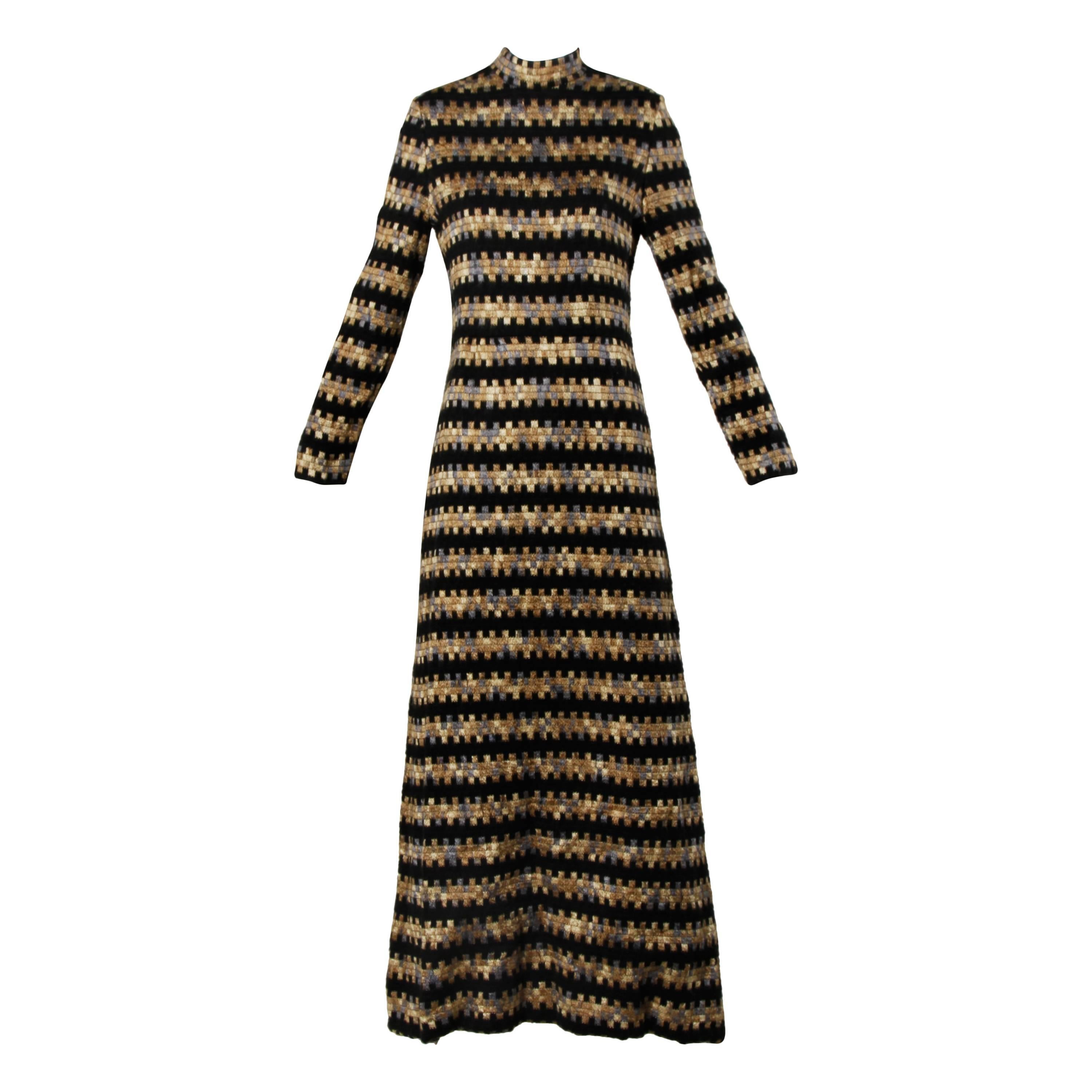 Ole Borden for Rembrandt Vintage 1970s Heavy Woven Maxi Dress