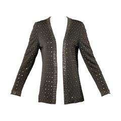 Adele Simpson Vintage Crystal Rhinestone + Beaded Silk Jersey Jacket 6