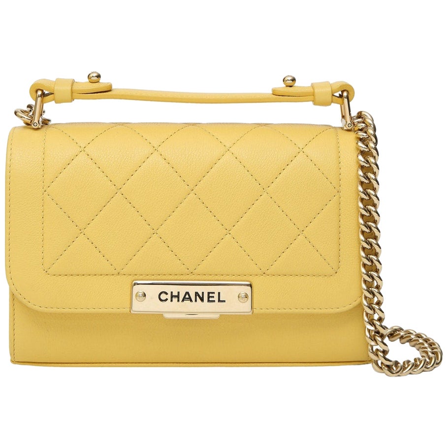 Chanel New Mini Yellow Velvet Flap Bag at 1stDibs