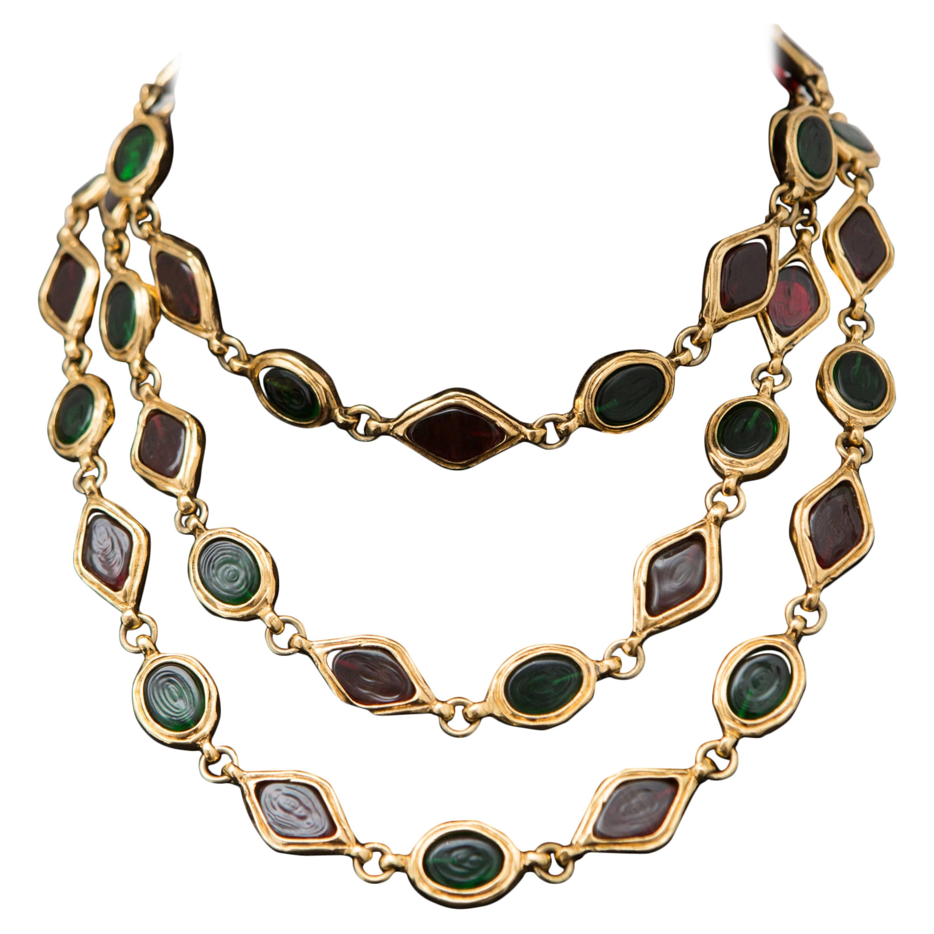 Chanel Gold Plated "Gripoix" Necklace