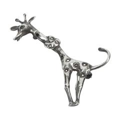 Delightful Giraffe Sterling Silver Figural Brooch Pin