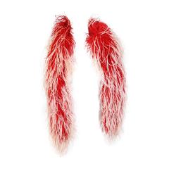 Red and Cream Ostrich Plume Boa 12