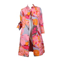 Vintage 1960s Bill Blass Floral Coat