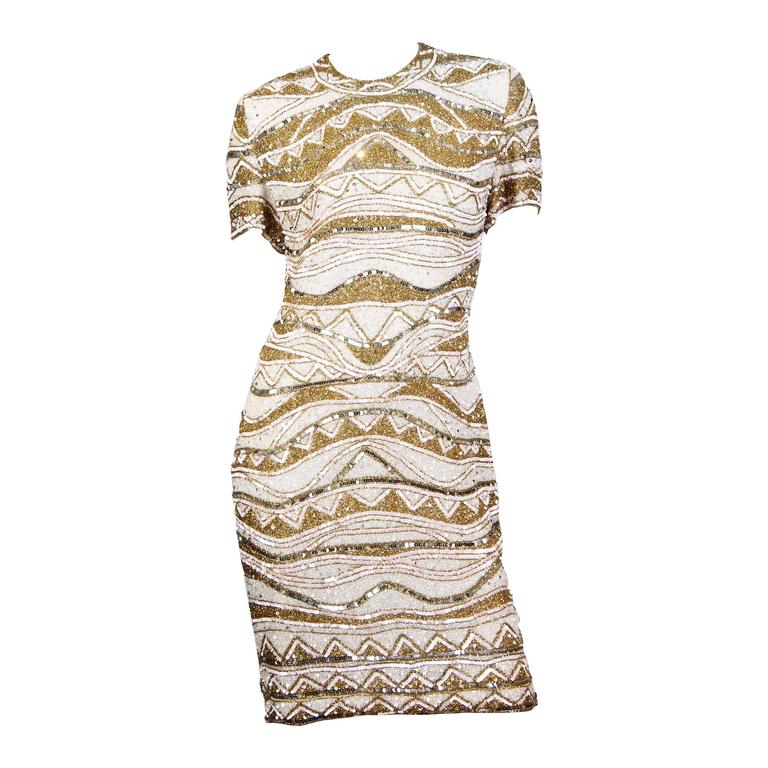 Naeem Khan Bead Encrusted Cocktail Dress For Sale at 1stdibs