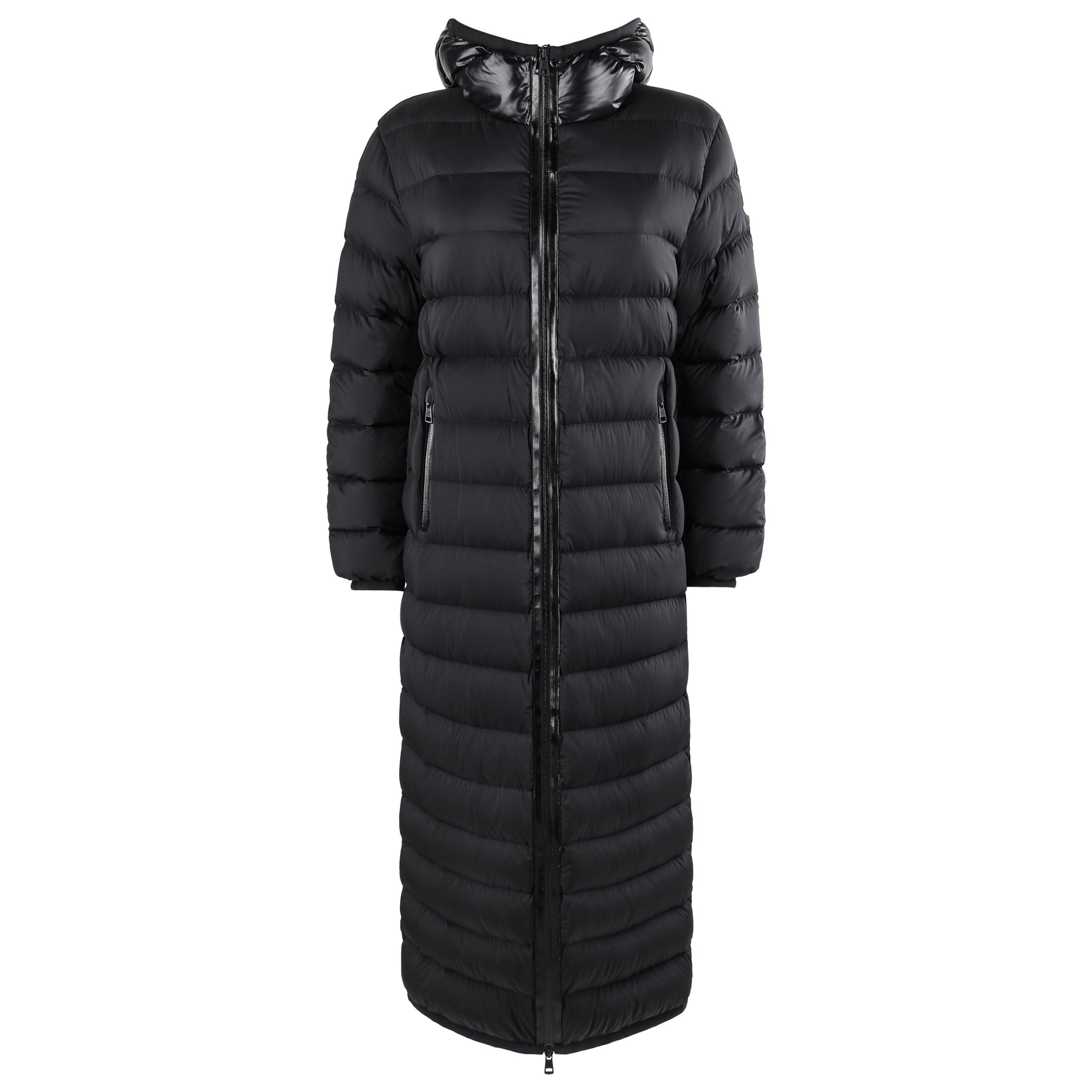 MONCLER Size XXL G32003 Navy Quilted Wool Zip and Buttoned Hooded