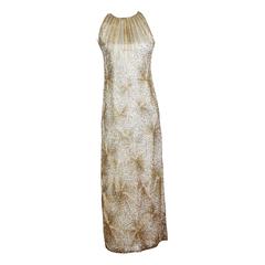 Halston Beaded Firecracker Gown 1