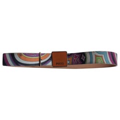 Emilio Pucci Leather Enamel Belt - Size 75