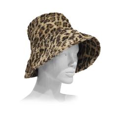 Norma Kamali leopard print faux fur hat, c. 1990s 10