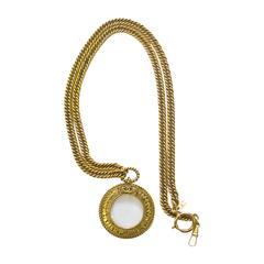 1990's Chanel Long Magnifying Glass Necklace 