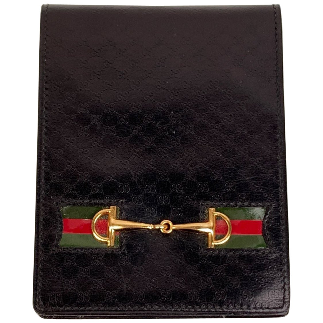 Gucci Vintage Brown Leather Desk Notepad Notebook Holder For Sale at