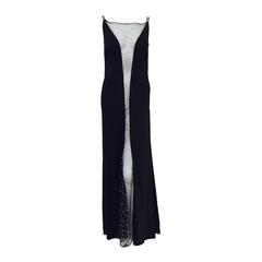 Jiki Swarovski Crystal Embellished Black Sleeveless Evening Dress 