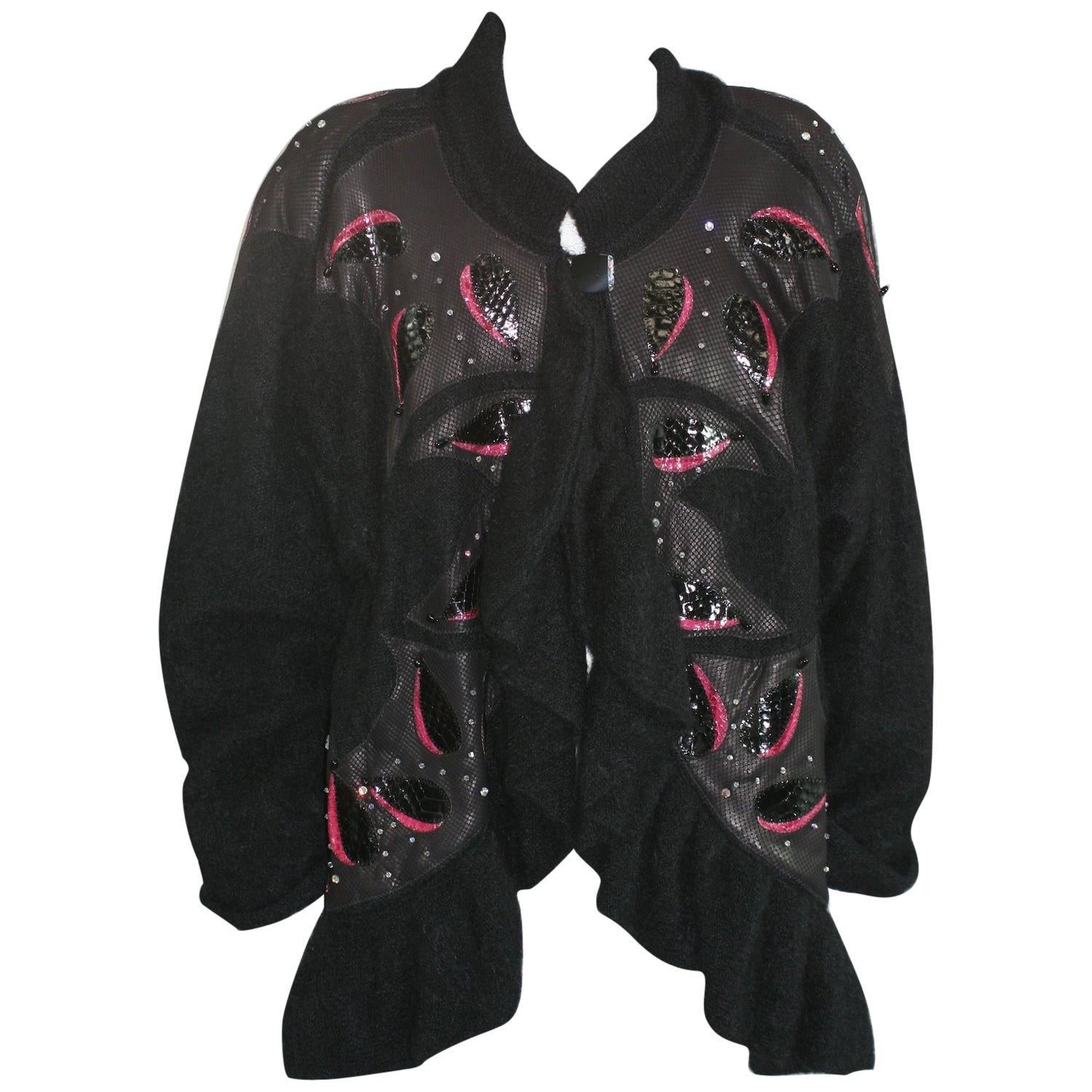 1920's Couture Purple SilkVelvet Embroidered Metallic Gold Bullion