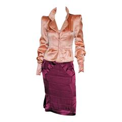 TOTAL RELOCATION CLEARANCE Tom Ford YSL 04 Runway Silk Skirt Suit Reduced By 80%