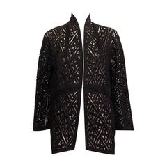 Chado Black Cashmere Lasercut Coat