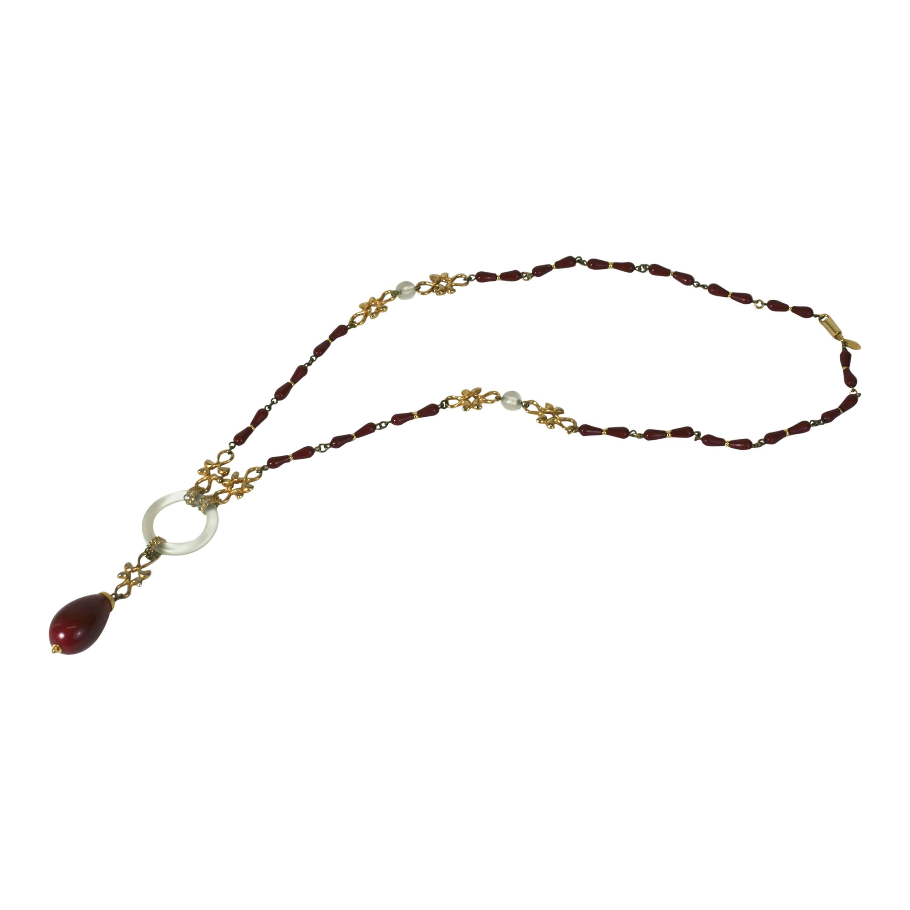 Lanvin Deco-Stil Halskette mit Anhänger im Angebot