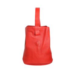 Gianni Versace Couture Red Leather Convertible Backpack Sling Strap Bag 11