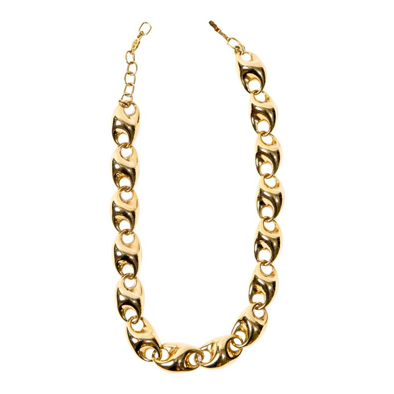 Christian Dior Gold Tone Necklace For Sale at 1stdibs