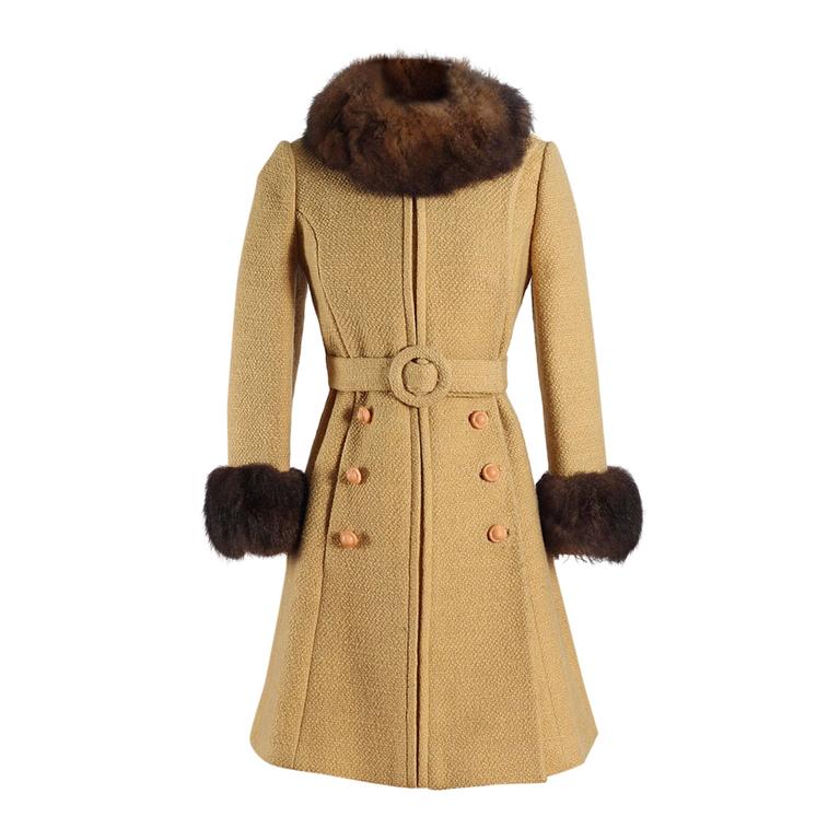 Vintage 1960s Youthcraft Butterscotch Wool Coat For Sale at 1stDibs