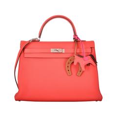 HERMES KELLY BAG 35cm ROUGE PIVOINE WITH PALLADIUM HARDWARE MY FAVE JaneFinds